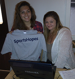 Angela Reid with Sportshopes